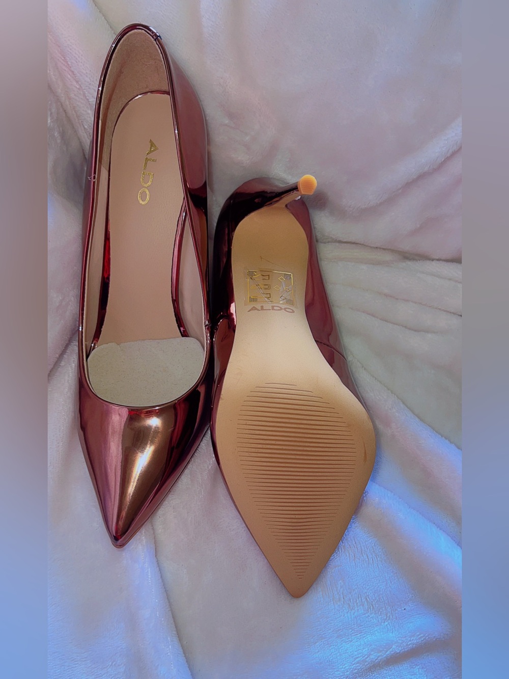 ALDO Rose Gold Metallic Pointed Toe Pumps High Heels Women’s Size 8 - Picture 7 of 7